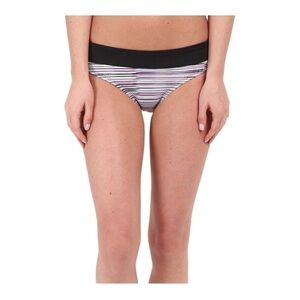 soybu Women Swimwear Black Amalfi Band Stripe Bikini Bottom